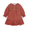 Roodbruin kleedje - Dress long sleeves deep berry 